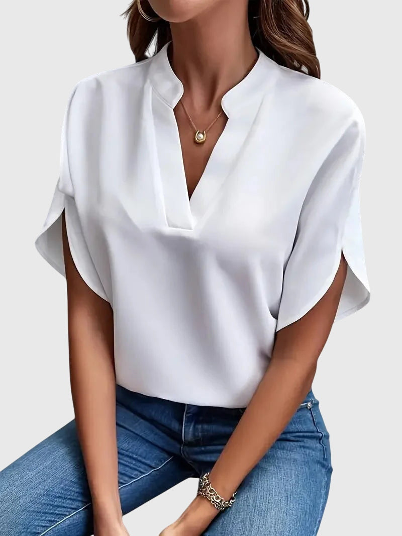 Beatrix™ | Soft and Elegant V-Neck Shirt