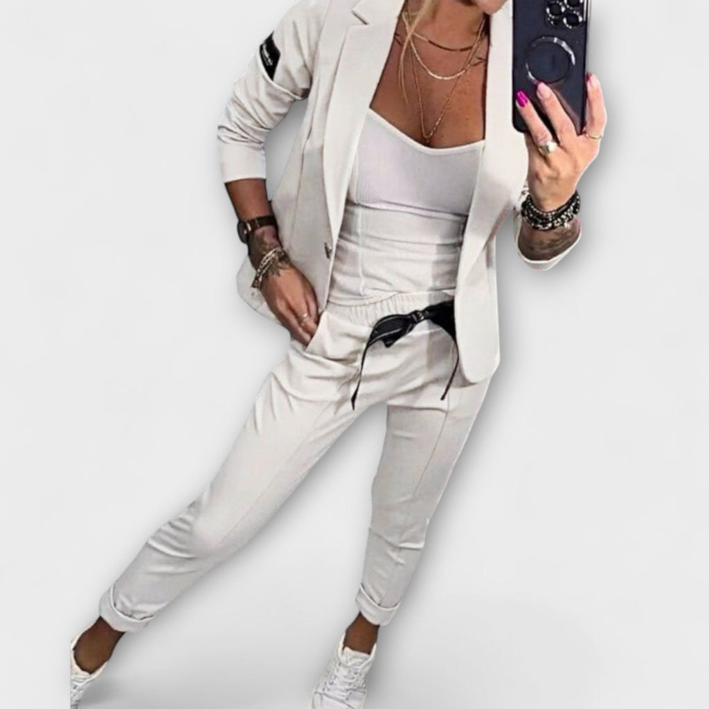 Vionne | Elegant Set of Top, Jacket, and Pants