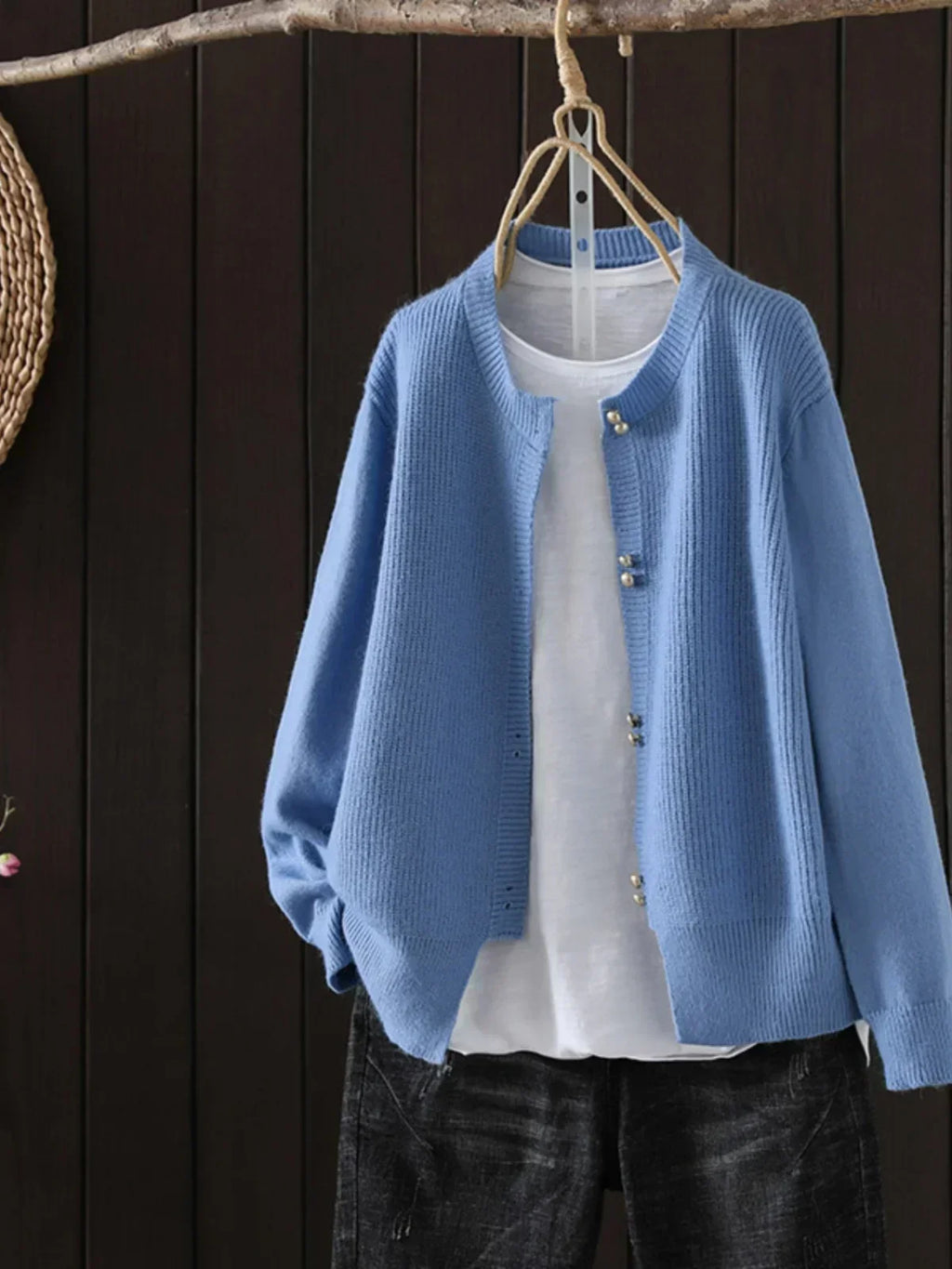 Elara | Pearl-Button Cardigan