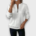Solena | Cable-Knit Zip Front Sweater
