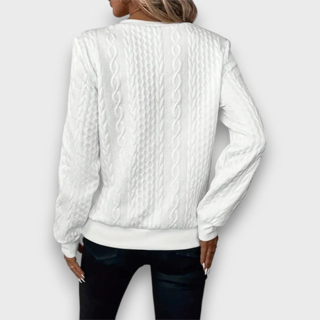 Solena | Cable-Knit Zip Front Sweater