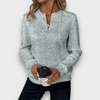 Solena | Cable-Knit Zip Front Sweater